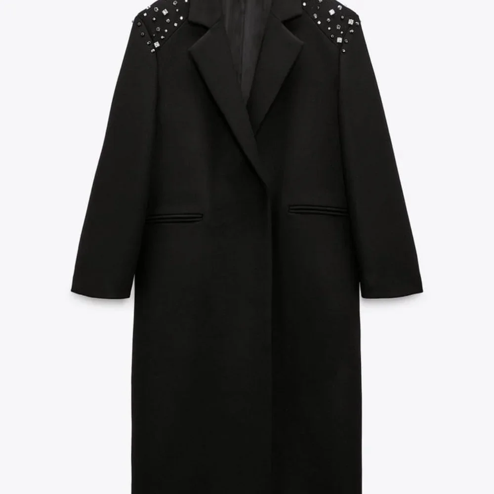 ZARA STUDDED WOOL COAT LIMITED EDITION - Picture 2 of 8